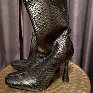 Black Snake Print Boot